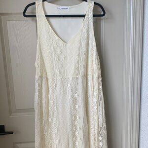 Maurices size 2 white fringe dress